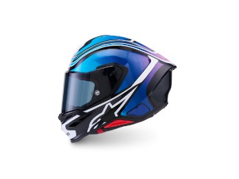 S-R7 Zeal Black Blue Pink-Fluo White Glossy Sport Motorradhelm (Supertech R7)
