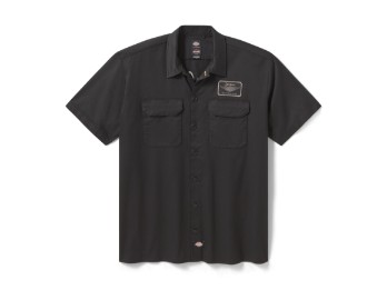 Dickies x H-D® Built to Outlast Work Shirt Herren kurzarm Hemd Schwarz