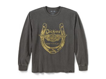 Dickies x H-D® Winged Horseshoe Herren Longsleeve Tee Shirt Washed Black