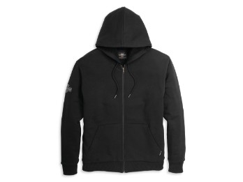 Chainstitch Embroidery Graphic Zip Front Hoodie Jacke