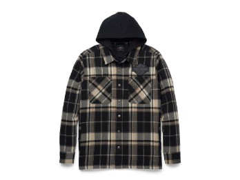 Giacca camicia scozzese con cappuccio rimovibile Bar & Shield