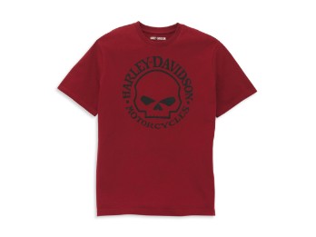 Willie G Skull Cabernet Graphic Tee T-Shirt