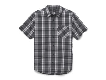 B&S Black Plaid Shirt Camicia da uomo a maniche corte