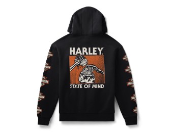 H-D State of Mind Pullover Fleece Hoodie Herren Sweatshirt Schwarz