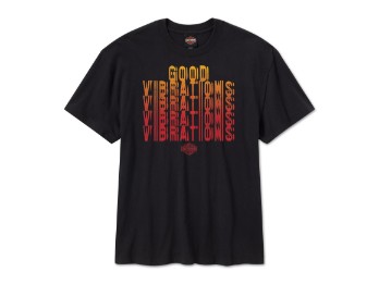 H-D® Good Vibrations kurzarm Herren T-Shirt Schwarz
