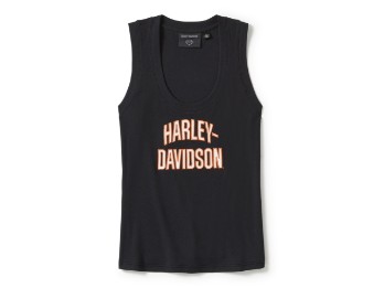 Essential Arched Font Ribbed Damen Tank Top