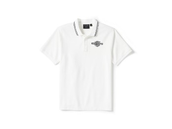 Bar & Shield Solid Pique Polo Shirt Bright White