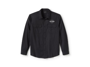 Bar & Shield Solid Long Sleeve Shirt Herenoverhemd met lange mouwen