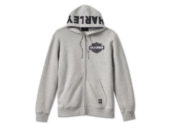 B&S Revolution Zip-Up Grey Hoodie Sweatshirt