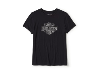 Essential Bling Crew Neck Harley Black Damen T-Shirt