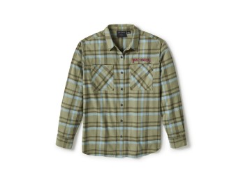 Patch Woven Long Sleeve Shirt Damen langarm Hemd