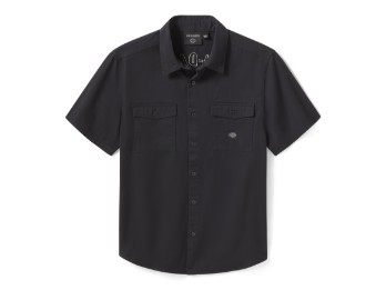 Willie G Dark Custom Short Sleeve Mechanics Shirt Herren kurzarm Hemd Schwarz