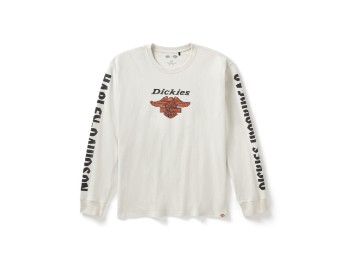Dickies x H-D Heavyweight Long Sleeve Eagle Silver Birch T-Shirt Weiß