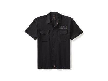 Dickies x HD Eagle korte mouwen werkoverhemd herenoverhemd met korte mouwen zwart antraciet