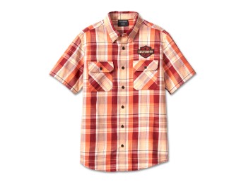 B&S Plaid Merlot Shirt рубашка с короткими рукавами