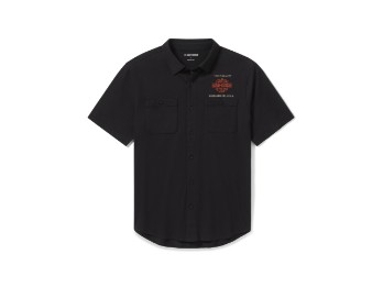 Parts & Service Jersey Button-Up Shirt Herren kurzarm Hemd