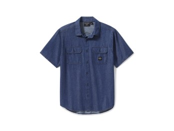 Bar & Shield Chambray Shirt Herren kurzarm Hemd