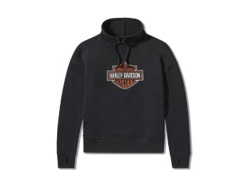 Essential Bar & Shield Funnel Neck Pullover Harley Black Damen Sweatshirt