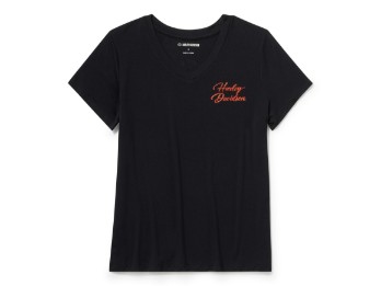 Essential Bling V Neck Tee Damen T-Shirt