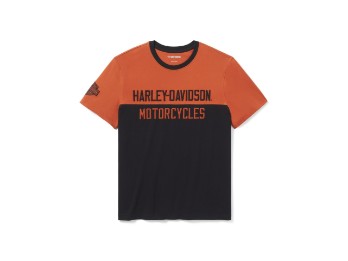 Essential Colorblock Top Herren T-Shirt Orange Schwarz