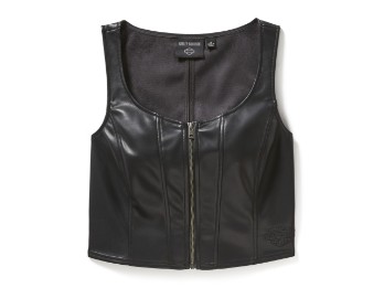 Zip Me In Faux Leather Top Bustier da donna in similpelle