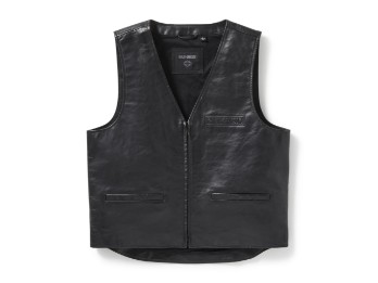 Bar & Shield Herren Lederweste schwarz