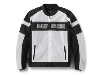 H-D® Trenton Mesh Riding Herren Sommer Motorrad Jacke Weiß Schwarz
