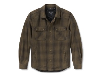 Operative 2.0 Plaid Herren Motorrad-Hemdjacke Olive Braun/Schwarz