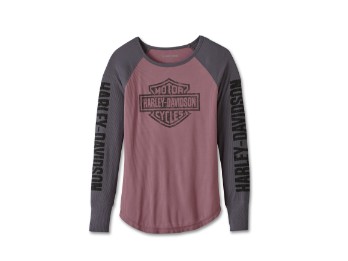 Authentic Bar & Shield Rib-Knit Top Grape Shake Damen Longsleeve Shirt