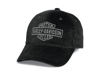 Bar & Shield Corduroy Black Cap Cord Schirmmütze
