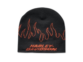 Cappello di bellezza nero con berretto in maglia Flames