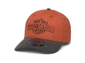 Autentico cappello con visiera a berretto arancione elasticizzato