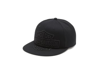 Oversized Bar & Shield Panhead Fitted Cap Harley Black Schirmmütze
