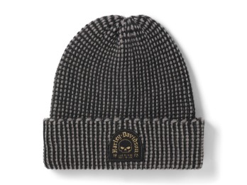 Willie G Skull Beanie Damen Mütze Schwarz Grau