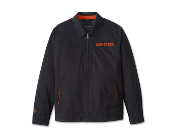 Bar Font Herren Jacke Schwarz Orange