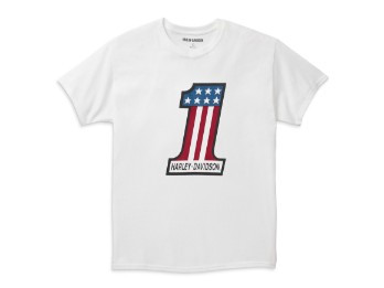 T-shirt da uomo bianca n. 1 con grafica Race