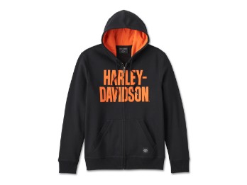 Bar Font Zip-Up Hoodie Herren Sweatshirt