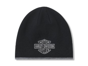 Bar & Shield Knit Beanie Mütze Schwarz