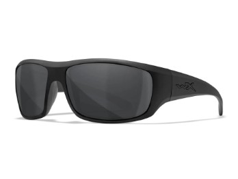 Occhiali protettivi da moto WX OMEGA con lenti grigie, colore nero opaco.