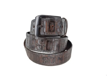 Cracked Earth Leder Gürtel Braun