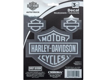 H-D Etched Look Chrome 15x20 Decal Aufkleber