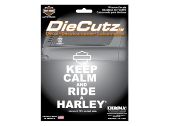 L'adesivo Cutz Decal "Keep Calm And Ride A Harley".