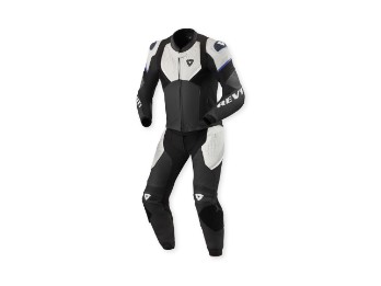 Tuta in pelle da moto Beta 2 due pezzi nera grigio chiaro