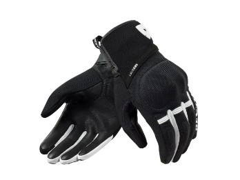 Mosca 2 Herren Sommer Motorrad Handschuhe Schwarz Weiß