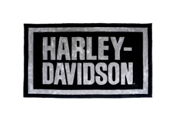 HD Bar Font groot vloerkleed, 2,4 x 1,5 meter, zwart/grijs