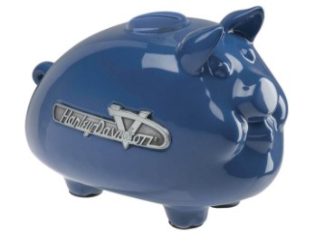 1950er Jahre Tank Graphic Hog Bank Blau Sparschwein