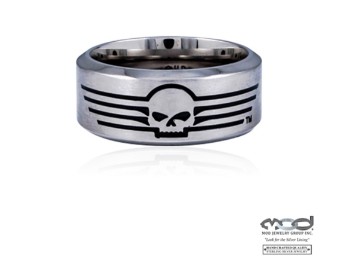 MOD Steel Skull Band Ring