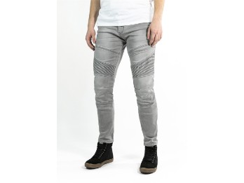 Pantaloni moto in aramide XTM grigio chiaro Rebel Jeans