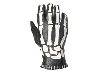 Guanti da moto Skeletor Glove neri e bianchi