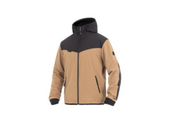 Hoodie V3 Softshell Rip-Stop Herren Aramid Motorrad Jacke Desert Braun